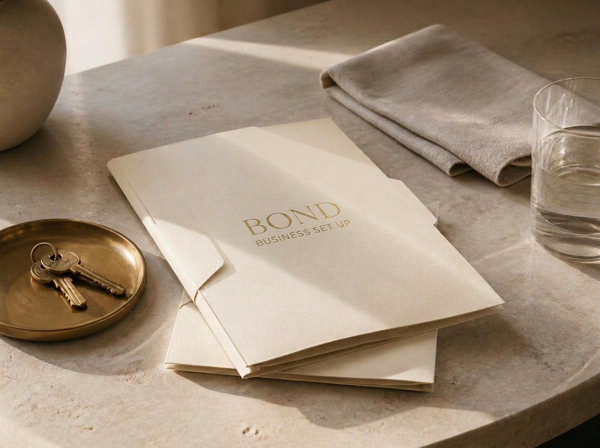 UAE residence visa file marked BOND BUSINESS SET UP, assembled by Bond Business Services