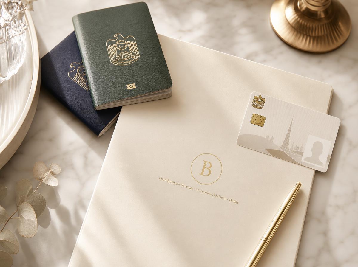Emirates ID and residency documents prepared for a visa appointment